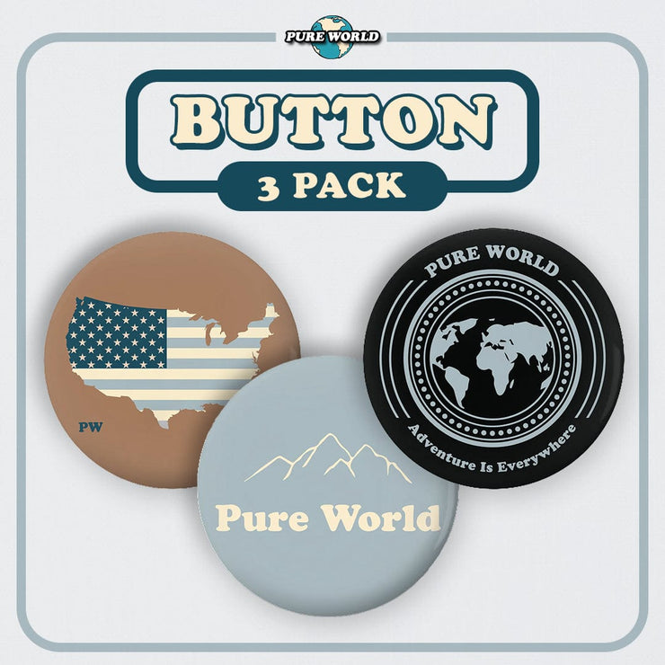 Pure World™ Button Bundle - 3 Pack pure-world-organic-sustainable-products