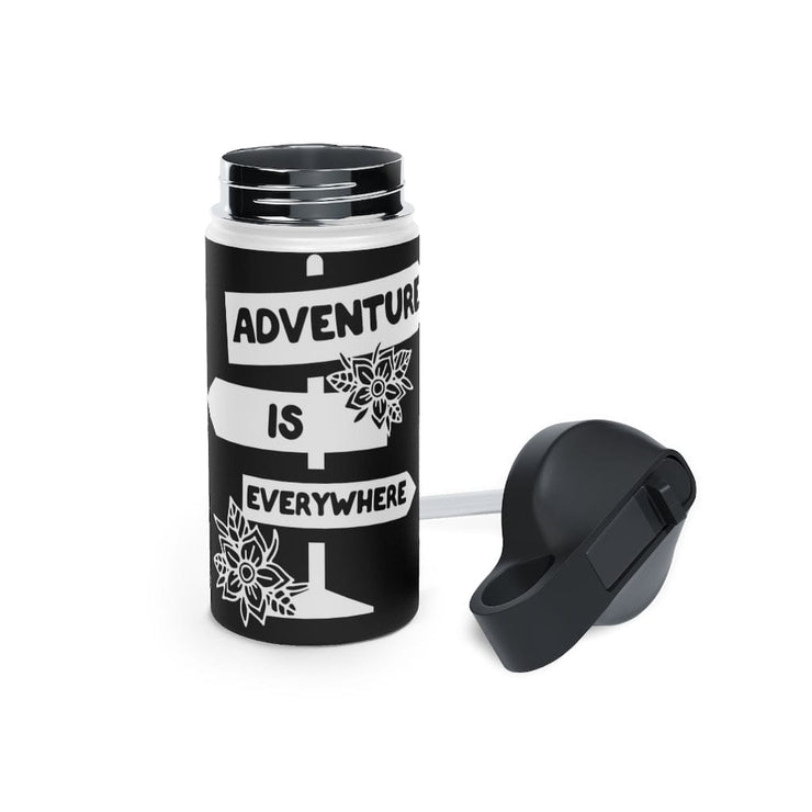 Printify Mug 12oz / White Adventure is Everywhere BLACK Stainless Steel Water Bottle pure-world-organic-sustainable-products