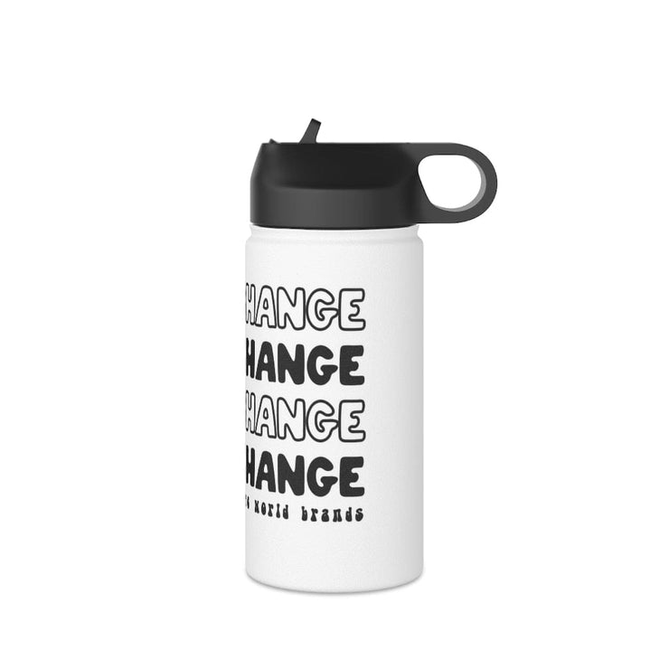 Printify Mug 12oz / White Be the Change Stainless Steel Water Bottle pure-world-organic-sustainable-products