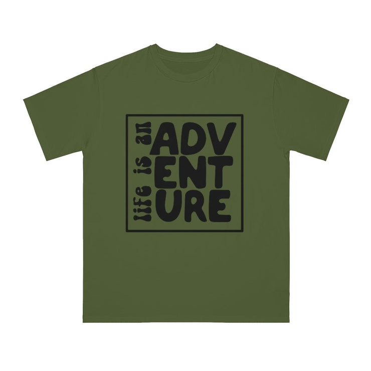 Printify T-Shirt Olive / S Organic Life is an Adventure T-Shirt pure-world-organic-sustainable-products